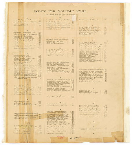 Index -- Plan from No. 1656 to 1755, Hexamer General Surveys, Volume 18