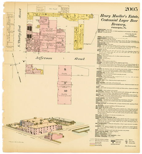 Henry Mueller's Estate, Centennial Lager Beer Brewery, Hexamer General Surveys, Volume 21