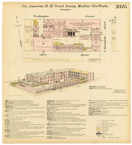 American B.H.O (Button-Hole Overseaming) and Sewing Machine Co.'s Works , Hexamer General Surveys, Volume 21