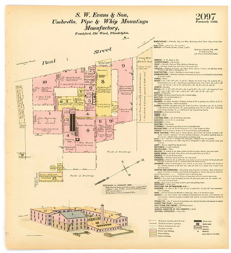 S. W. Evans and Son  Umbrella, Pipe and Whip Mounting Manufactory, Hexamer General Surveys, Volume 22