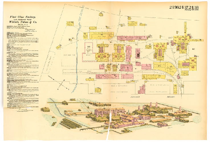 Flint Glass Works, late Schetterville Works, Whitall, Tatum & Co., Hexamer General Surveys, Volume 25