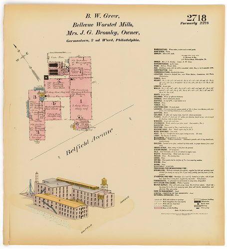 Bellevue Worsted Mills, Hexamer General Surveys, Volume 28