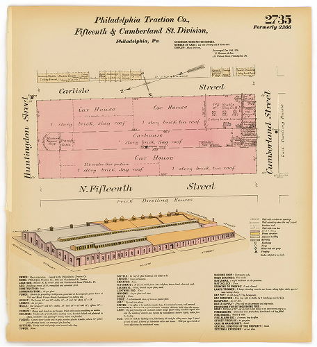 Philadelphia Traction Co., 15th and Cumberland St. Division, Hexamer General Surveys, Volume 28