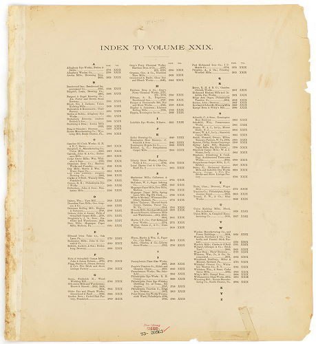 Index -- Plan from No. 2756 to 2855, Hexamer General Surveys, Volume 29