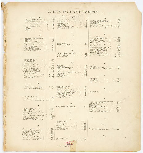 Index -- Plan from No. 161 to 260, Hexamer General Surveys, Volume 3
