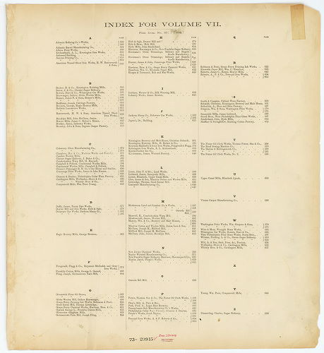 Index -- Plan from No. 556 to 655, Hexamer General Surveys, Volume 7