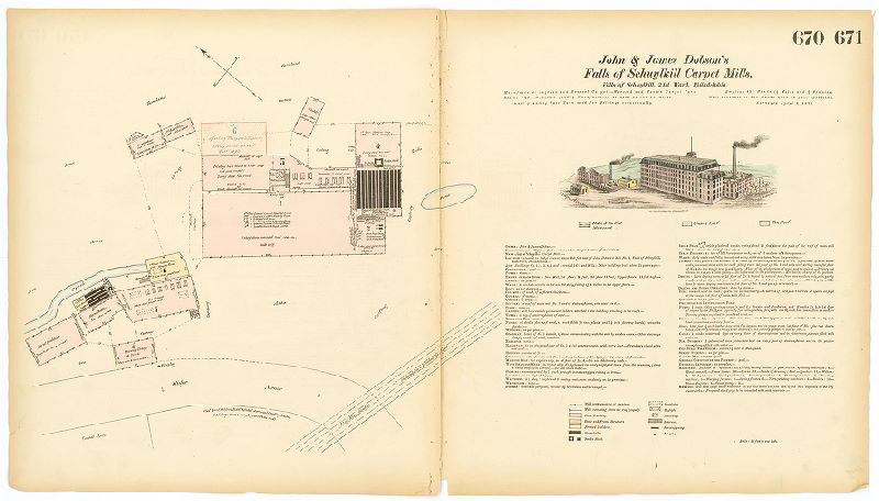 Falls of Schuylkill Carpet Mills , Hexamer General Surveys, Volume 8