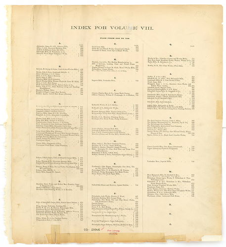 Index -- Plan from No. 656 to 755, Hexamer General Surveys, Volume 8