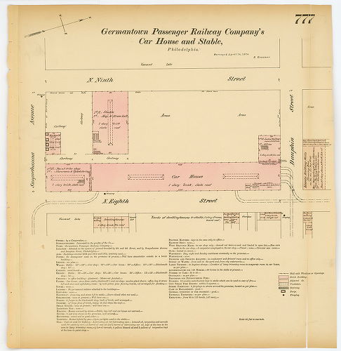 Germantown Passenger Railway Co.'s Car House and Stable, Hexamer General Surveys, Volume 9