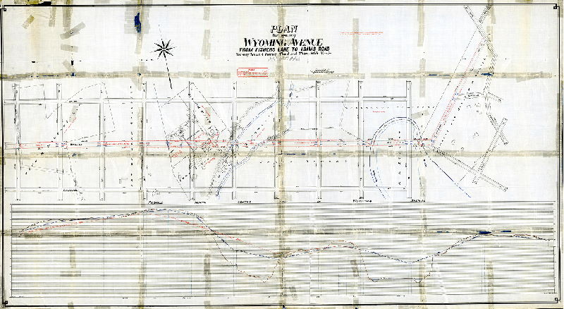 Plan (alternate image), Plan for opening Wyoming Ave. between Fishers Lane and Adams Road, Twenty-second, Twenty-third and Thirty-fifth Wards, Philadelphia