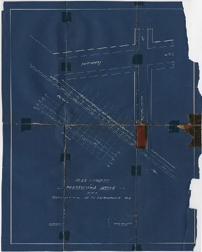 Plan, Plan and profile of Pennsylvania Avenue between Twenty-fifth St. and Fairmount Ave. [Survey returned Jan. 27, 1893]