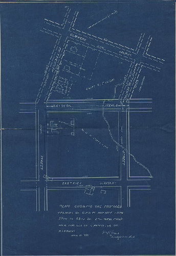 Plan, Plan showing the proposed opening of Gibson Avenue from 57th to 58th St. 27th Ward, Phil'a. Made for use of Committee on Highways. April 19, 1893.