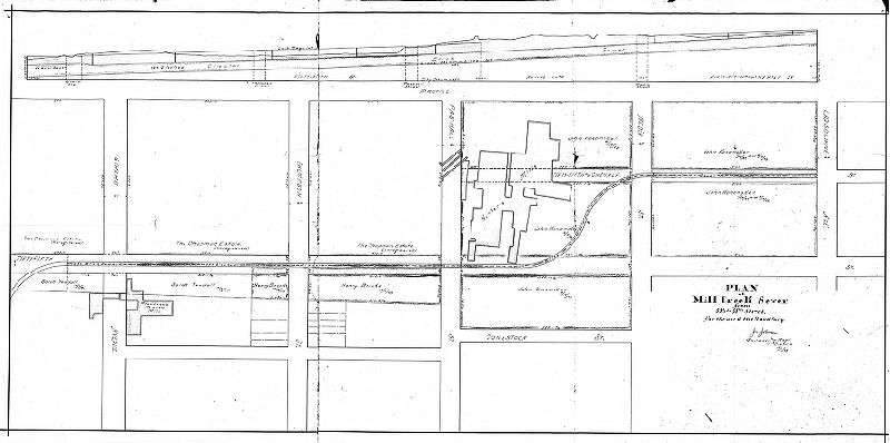 Plan, Plan of Mill Creek Sewer from 55-1/2 to 55th St. For use of the Road Jury. Dec. 1, 1893 [See JP-SD7th_08 for original color tracing]