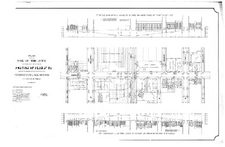 Plan, Plan for the use of the jury in the matter of the revision of a portion of Plan No. 58 made necessary by the construction of the Pennsylvania Ave. Subway. Fourteenth Ward, Philadelphia
