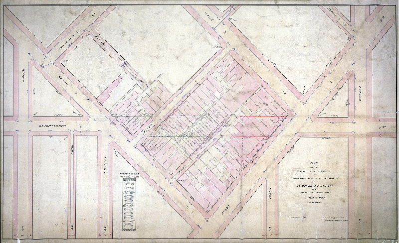 Plan (alternate image), Plan made for Committee of Councils of properties affected by the opening of Seventeenth Street from Francis St. to Ridge Ave., Fifteenth Ward, Philadelphia.