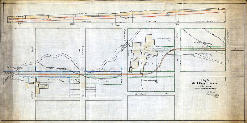 Plan, Plan of Mill Creek Sewer from 55-1/2 to 55th St. For use of the Road Jury. Dec. 1, 1893 [See also JP-0607]