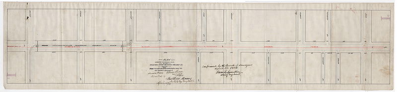 Plan, Plan showing proposed track of the Schuylkill River Passenger Railway Co. and the Philadelphia City Passenger Railway Co. on Twenty-second St. [Confirmed April 21, 1884]