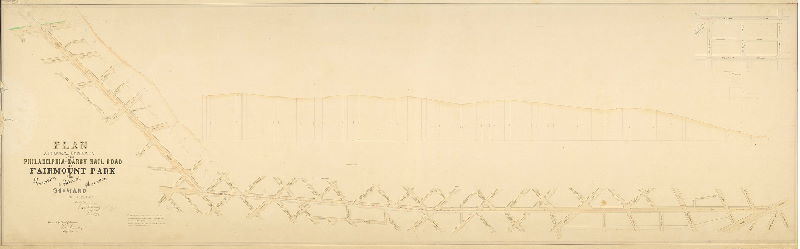 Plan, Plan shewing the extension of the Philadelphia and Darby Rail Road to Fairmount Park via Lancaster & Belmont Aves., 24th Ward, Philadelphia [Approved by Board of Surveyors Sept. 15, 1873]