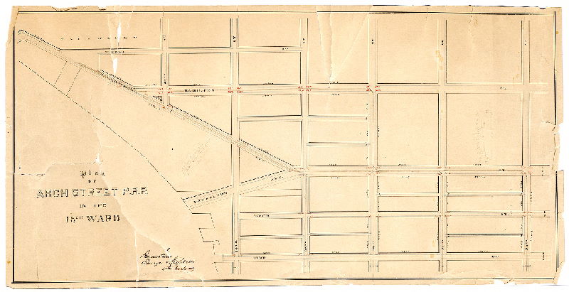 Plan, Plan of the Arch Street P.R.R. (Passenger Rail Road) in the 15th Ward.