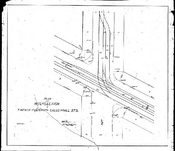Plan, Plan of the intersection of Twenty-fourth and Callowhill Sts.