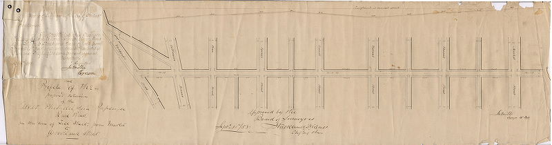 Plan, Plan and profile of the proposed extension of the West Philadelphia Passenger Rail Road in the line of Till [Fortieth] Street, from Market to Woodland Street [Approved by Board of Surveyors Sept. 13, 1858]