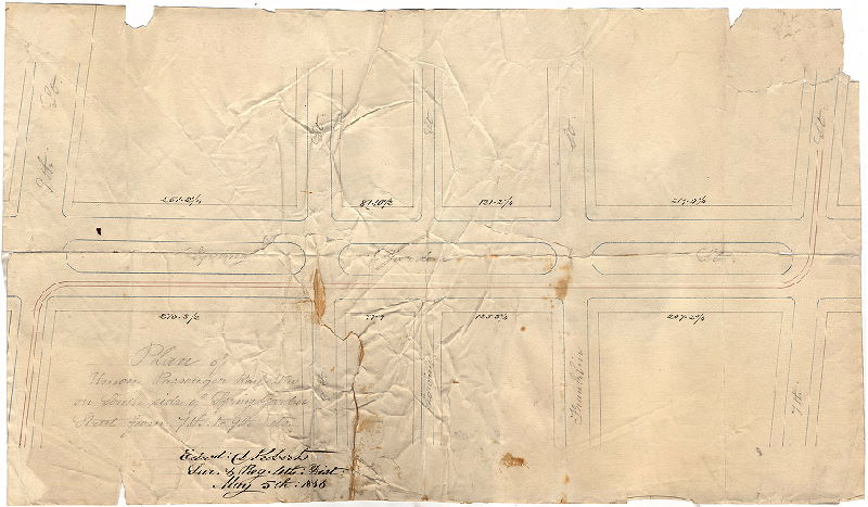 Plan, Plan and profile of a part of the Union Passr. Railway