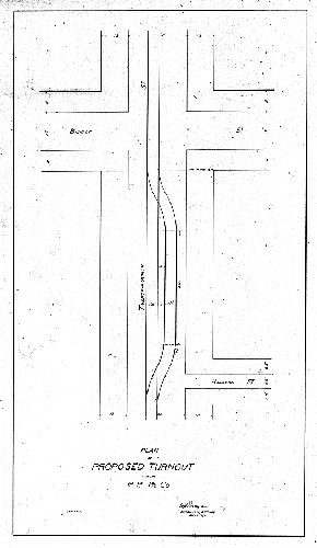 Plan, Plan of proposed turnout for the P. P. Ry. Co. [Peoples Passenger Railway Co.] 