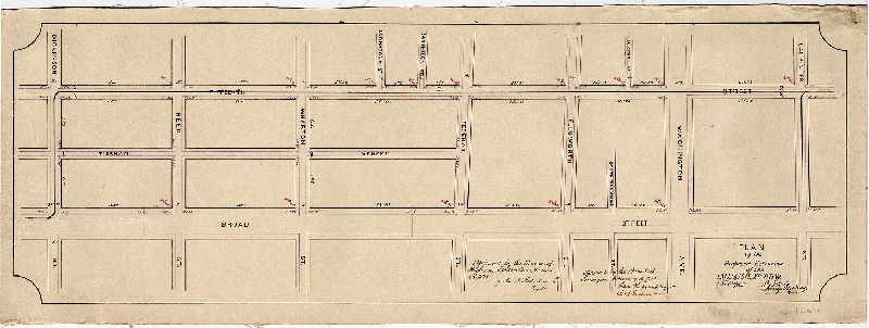 Plan, Plan of the proposed extension of the 13th & 15th St. P.R.W. [Approved Feb 16, and March 6, 1885]