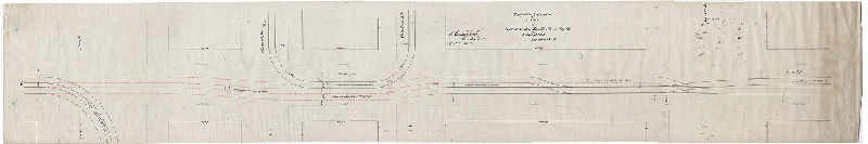 Plan, Proposed extension of the tracks of Lombard & South Street R'y. Co. on Front Street, Philadelphia, Pa. [Survey returned April 14, 1885]