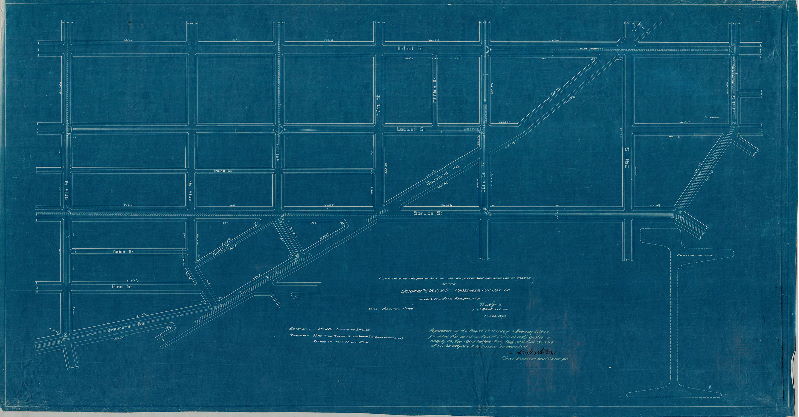 Plan, Plan showing the proposed relocation, extension and removal of tracks of the Lombard and South Sts. Passenger Railway Co. in the 27th Ward, Philadelphia. [Approved by Board of Surveyors Feb. 5, 1894]