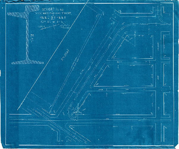 Plan, Revised plan of passenger railway tracks on Reed St. from 10th to 11th St. 