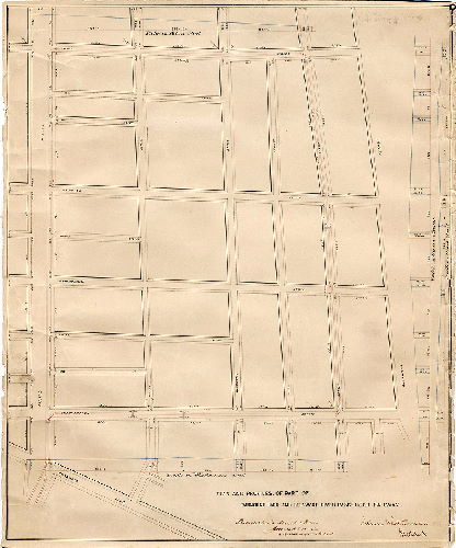 Plan, Plan and profiles of part of Fairmount Park and Delaware River Passenger Railway. Philadelphia, March 16th, 1866. Adam Warthman, President. James P. Davis, City Surveyor 6th Dist.