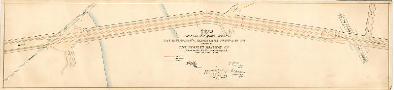 Plan, Plan of the proposed alignment of tracks of the Richmond and Schuylkill Passr. R.W. Co. leased to the People's Railway Co. between the P. and R. R.R. and the Connecting R.R. in the 24th and 29th Wards [Approved by Board of Surveyors March 5, 1888]