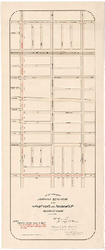 Plan, Plan of the proposed extension of the Seventeenth and Nineteenth Street Passenger Railway, October 1878 [Approved by Board of Surveyors Oct. 21, 1878]