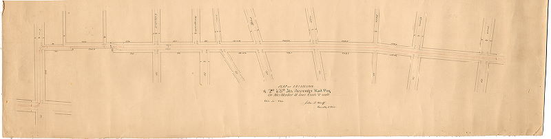 Plan, Plan of extension of 2nd & 3rd Strs. Passenger Rail Way on New Market St. from Coates [Coates] St. south [Survey returned Oct. 22, 1872]