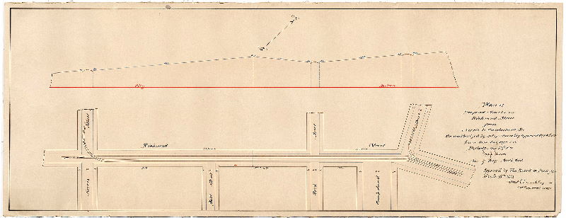 Plan, Plan of proposed tracks on Richmond Street from Norris to Cumberland Sts. [Survey returned March 14, 1891; approved by Board of Surveyors March 16, 1891]