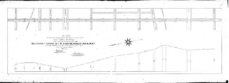 Plan, Plan showing proposed double tracks on Second Street for the extension of the Second and Third Sts. Passenger Railway from Indiana St. to Butler St., Thirty-third Ward, Phila. [Survey returned Nov. 1891]
