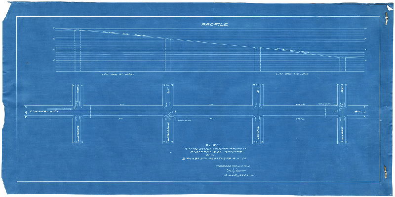 Plan, Plan [and profile] showing proposed arrangement of tracks on Cumberland Street for the 2nd and 3rd Sts. Passenger R.R. Co. [Survey returned April 27, 1894]