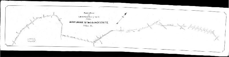 Plan, Plan of route of Southwestern St. R'w'y. from Bow Creek to Jackson St., Phila. Pa.