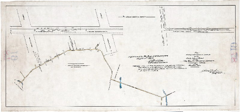 Plan, Plan of proposed location of turnouts on the State Island Road for the South Western Street Passenger Railway in the 40th Ward Phila. [Approved by Board of Surveyors April 2, 1900]