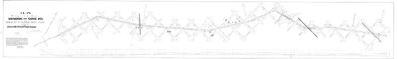 Plan, Plan for temporary location of tracks on Moyamensing and Penrose Aves from Broad St. to Penrose Ferry Bridge, 26th & 36th Wards, for Southwestern Street Railway [Approved by Board of Surveyors July 11, 1898]