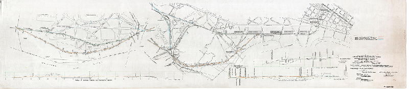 Plan, 39368. The Pennsylvania Railroad Eastern Region - Phila. Terminal Division. Plan showing proposed changes in location of the Sixtieth Street Branch and Chester and Philadelphia Branch, Philadelphia, PA. .. Plan to accompany agreement between the Philadelphia, Baltimore and Washington railroad Company and the Pennsylvania Railroad Company, Lessee, and the City of Philadelphia as authorized by ordinance approved May 6, 1947. Plan and profile approved by Board of Surveyors July 21, 1947