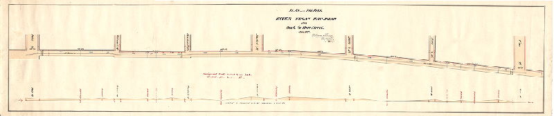 Plan, Plan and Profile, River Front Railroad from Dock to Vine Street, June 1887 