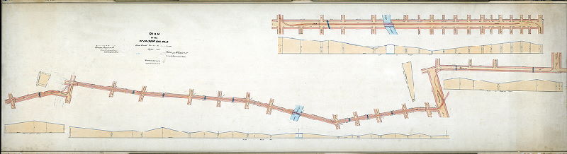 Plan (alternate image), Plan of the River Front Railroad from Laurel St. to Trenton Ave, approved August 1877 [Approved by Board of Surveyors August 20, 1877]