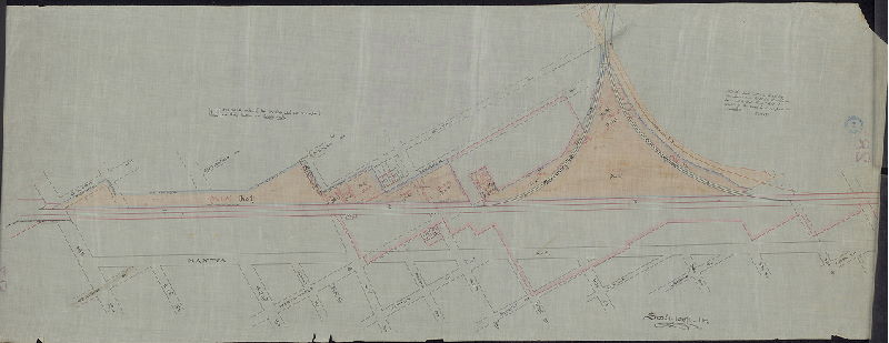 Plan, [No title on plan. From City Archives RG 90.14 Index, p. 354: "Plan showing property of Connecting Railroad transferred to P.R.R. [Pennsylvania Railroad]"]
