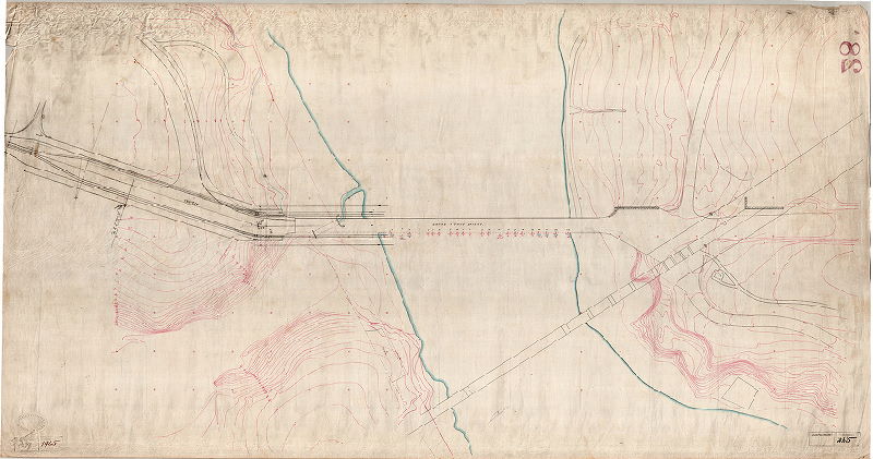Plan, [No title. From Railroad Plan Index (City Archives Record Group 90.14), p. 370: "Penna. R.R. - Miscellaneous. Topographical sheets. Banks of Schuylkill River at Girard Ave." No date. Embossed seal: "Engineer's Office, Fairmount Park"]