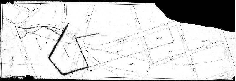 Plan, [No title. From Railroad Plan Index (City Archives Record Group 90.14), p. 355: "Penna R.R. - Schuylkill Valley R.R. - Compartment 28-h. Blue print of Penna. Schuylkill Valley R.R. from City Ave. to Elm Ave." 