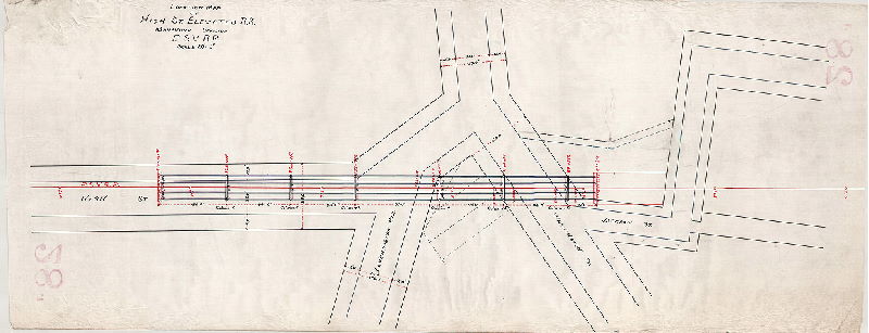 Plan, Location map of High St. Elevated R.R., Manayunk Division, P. S. V. R.R.