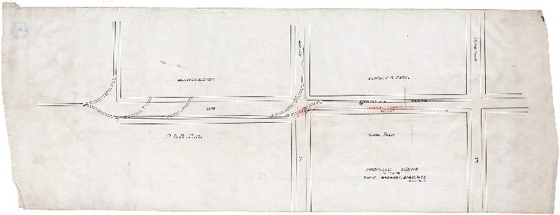Plan, Proposed siding to Theis' Brewery, Engelside