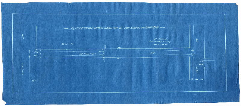 Plan, Plan of track across Hamilton St. for Hoopes and Townsend